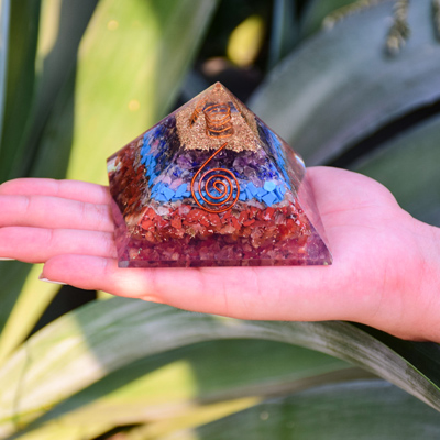 Seven Stone Orgone Pyramid